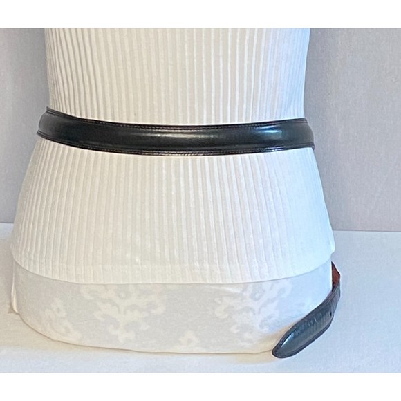 Grant Thomas Mens Belt 42/105 Black Leather Handcrafted In America Double Stitch - Picture 4 of 12